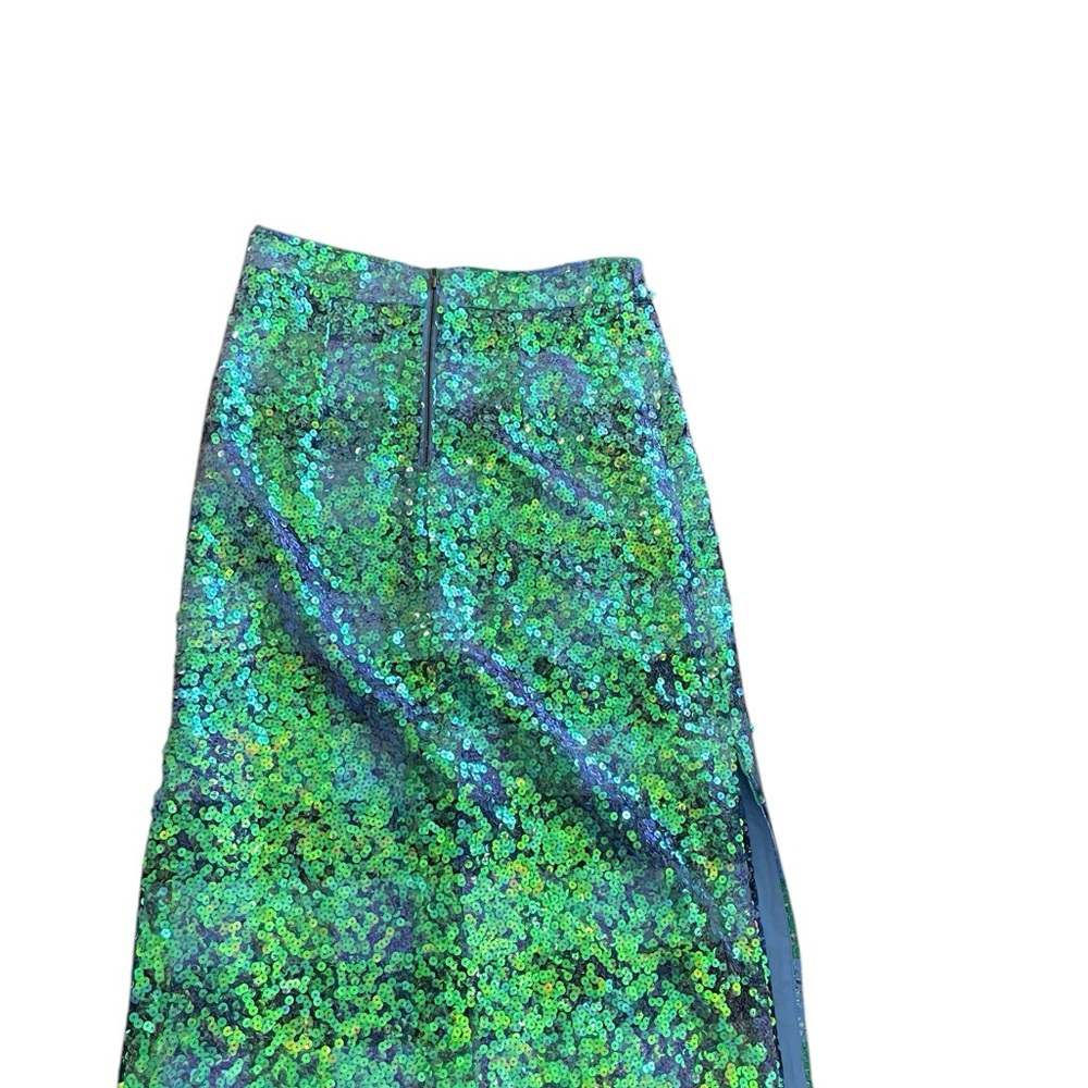 Anthropologie Maeve Sequin Plaid Palette Blue Skirt NWT - Picture 12 of 15